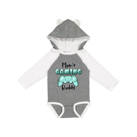 

Inktastic Mom s Gaming Buddy- Aqua Controller Gift Baby Boy or Baby Girl Long Sleeve Bodysuit