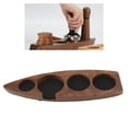 thumbnail image 4 of Boat Shape Coffee Tamper Holder Walnut Wood Coffee Distributor Holder Station For Cafe  Tamper Mat Stand Tamper Station Base  Pressing Powder Stable, 4 of 8