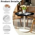 thumbnail image 5 of SEANATIVE Round Fitted Tablecloth Set of 2 Decorative Bar Table Cover Stretch Cocktail Table Topper Cap Table Cloth with Elastic Edged for Outdoor Indoor, Dragonfly Flower Pearl Print Black, 5 of 7
