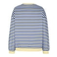 thumbnail image 5 of HAiming Women Plus Size Striped Sweatshirt Casual Long Sleeve Crewneck Pullover Top Fall Loose Oversized Workout Shirt, 5 of 6