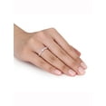 thumbnail image 5 of Everly Women's Created Sapphire and Diamond Rose Gold Plated Engagement Ring, 5 of 6