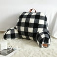 thumbnail image 2 of Dearfoams Black and White Buffalo Check Plush Backrest Pillow, 19" x 21" x 13", 2 of 7
