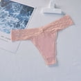 thumbnail image 2 of KHONTS Women's Low Waist Lace Thong Panties Breathable G-String Underwear for Daily Wear Pink XL, 2 of 8