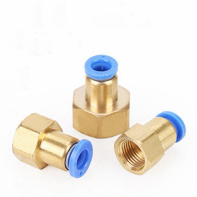 10pcs OD 4MM 6MM 8MM 10MM 12MM Pneumatic Connector (1/8'' 1/4'' 3/8'' 1/2'') Female Thread Push In Fitting For Air Pipe Joint Adapter ,Easy to Use