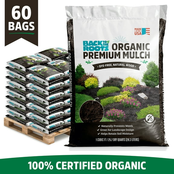 Back to the Roots Organic Mulch Soil Amendment Pallet, 60 1 cu. ft. bags