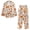 Corgi, variant on Elastic Fabric Lounge for Vacation Yoga, Notched Lapel Button Front Womens Pjs Sets, Sloth with Bow, Size M