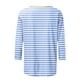 thumbnail image 4 of Camisetas de Manga Corta para las Mujeres a Rayas Impresas de Tres Cuartos de Manga, Cuello Redondo Casual Top, 4 of 5