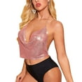 thumbnail image 2 of Aunavey Womens Sequin Tops Glitter Party Strappy Tank Sparkle Shimmer Camisole Vest Sequin Crop Tops, 2 of 5