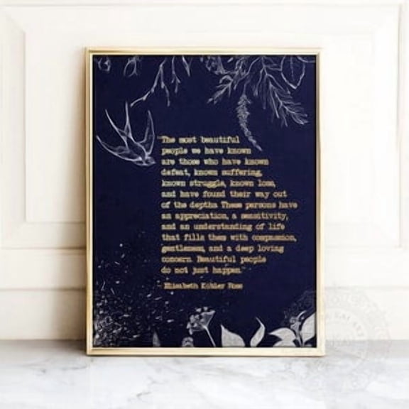 Elisabeth Kubler Ross Gold Quote Poster, 8x12 Poster Print