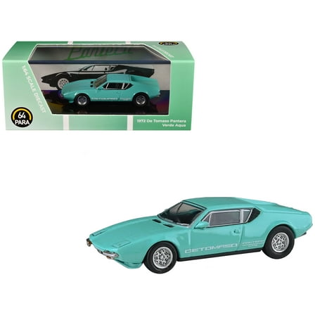 1972 De Tomaso Pantera Verde Aqua 1/64 Diecast Model Car by Paragon