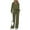 Army Green, variant on Women's 2 Piece Outfits Casual Lapel Half Zip Sweatshirts And Wide Leg Pants Tracksuit Sets