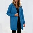 thumbnail image 6 of WIZUTIZ Women's Solid Color Zip Up Hoodie Jacket Long Sleeve Fleece Lined Pockets Casual Sweatshirt Coat Fall Winter Warm Outerwear, 6 of 8