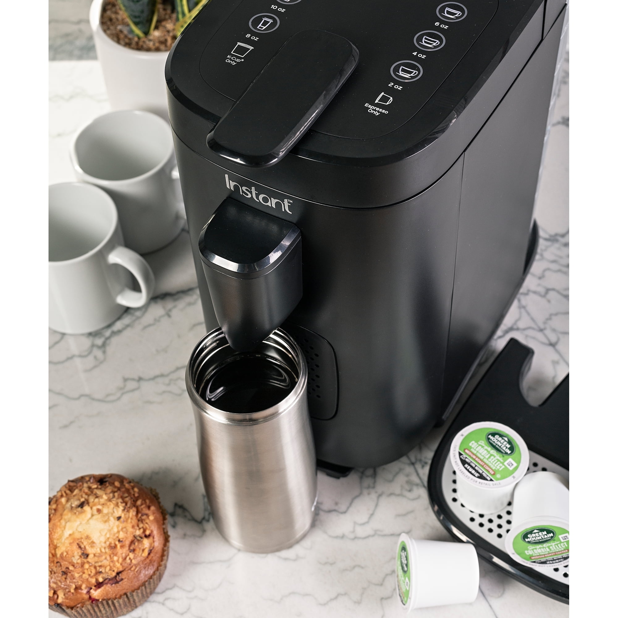Instant Pot Multi-Pod Single Brew Coffee and Espresso Maker, Fits Nespresso  Capsules and K-Cup Pods with Reusable Coffee Pod for Ground Coffee, 2 to 12  oz. Brew Sizes, 68 oz Water Reservoir 