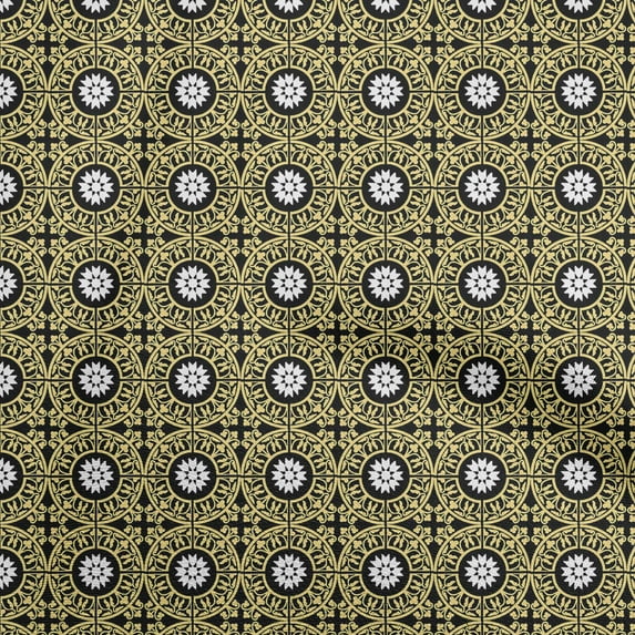 oneOone Silk Tabby Olive Green Fabric Arabic Moroccan Quilting Supplies Print Sewing Fabric By The Yard 42 Inch Wide