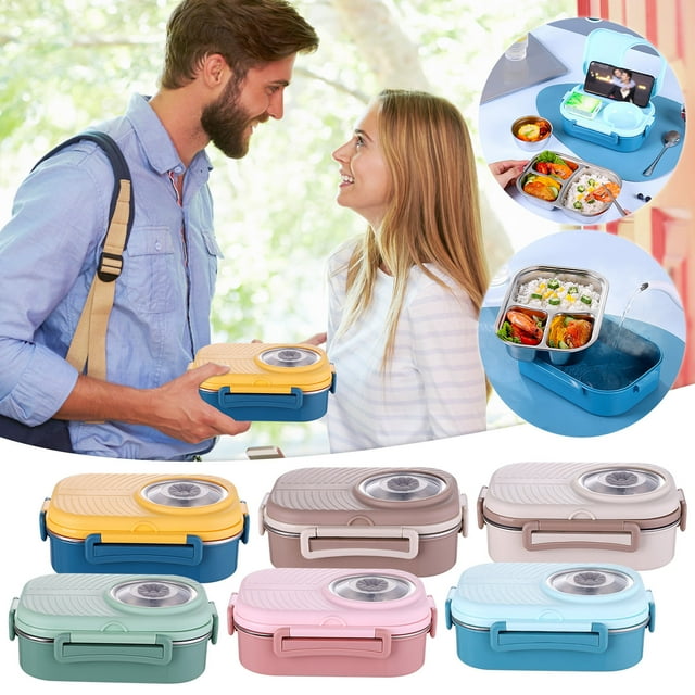 Xihbxyly Lunch Box Bento Box Stainless Steel Lunch Box Office Worker Student Lunch Box Sealed Lunch Box With Soup Bowl Student Tableware Compartment Insulation Lunch Box Suitable for Lunch Camping