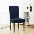 thumbnail image 2 of Enova Home 4 Pcs Rhombus Jacquard Stretchy Universal Dining Chair Slipcovers (Dark Blue), 2 of 6