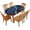Blue Gold Marble, variant on Easter Day Fitted Tablecloths, Cute Buuny with Rose Flowers Pattern Elastic Edged Oval Table Cover, for Indoor Outdoor Patio Picnic Dining Use, Fits Tables up to 48*6848" x 68" L