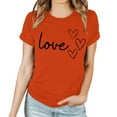 thumbnail image 5 of Fesfesfes Shirts Women's Lover Love Printed T-shirt Round Neck Short Sleeved Top Tshirts for Women S(US:4), 5 of 5