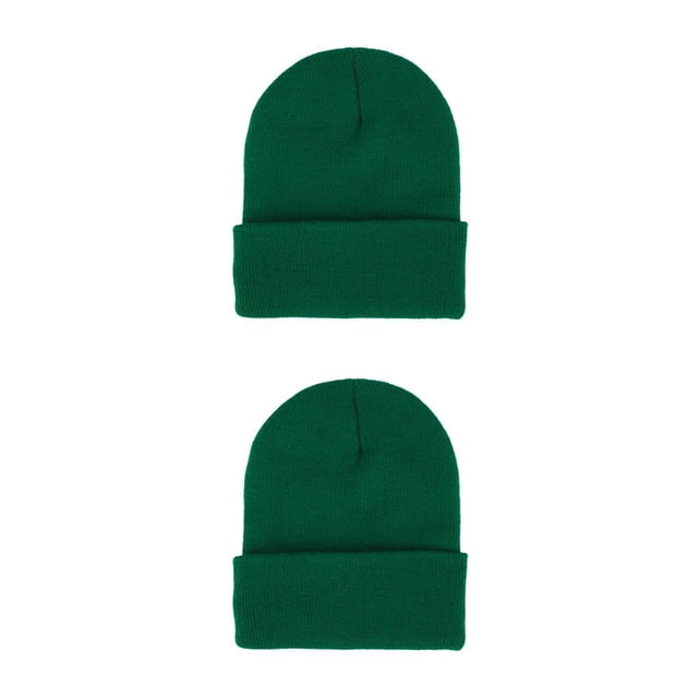 Sonducket Gorros de la gorrita tejida Gorros de punto Skullcap Color caramelo Sombrero multifuncional Esquí casual Accesorios para el cabello Pasto verde 2piezas