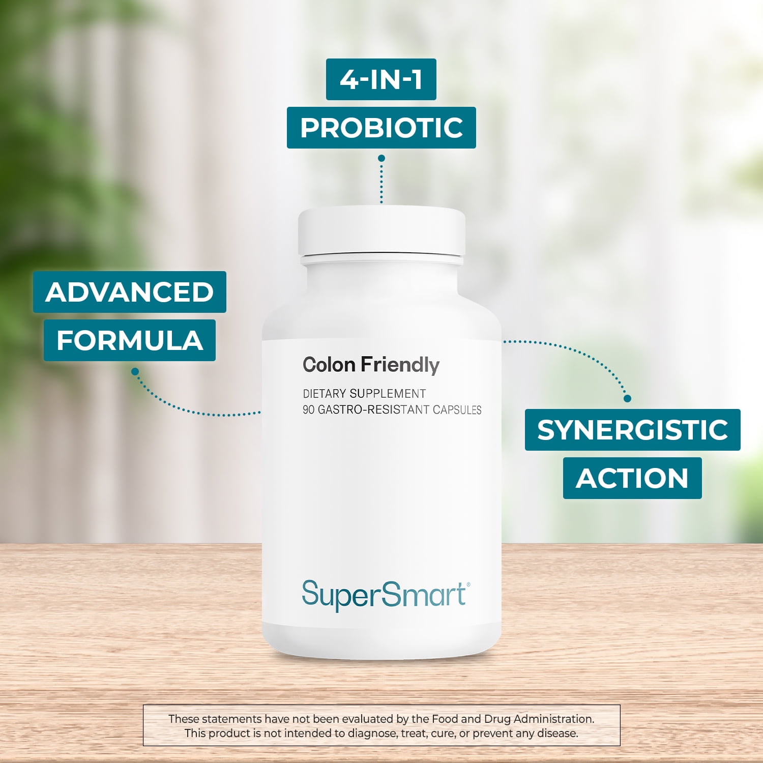 SuperSmart Colon Friendly 17 Billion CFU per Day (Advanced Formula) - 4-in-1 Probiotics Supplement - with Bifidobacterium & Lactobacillus | Non-GMO & Gluten Free - 90 DR Capsules