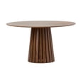 thumbnail image 4 of Cid Xeu 54 Inch Dining Table- Round Walnut Veneer- Slatted Pedestal Base, 4 of 13