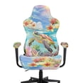 thumbnail image 3 of Whosucclay Turtle Starfish Plumeria Coral Print Office Computer Game Chair Slipcovers Machine Washable Non-Slip Computer Chair Seat Slipcovers with Armrest Covers Gamer Chairs Protector, 3 of 8