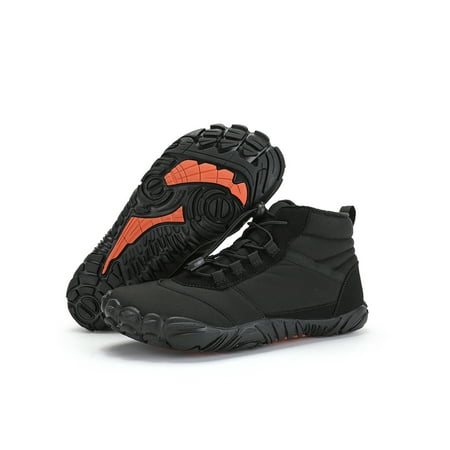 

Gomelly Unisex Snow Boots Plush Lined Warm Booties Comfort Winter Shoes Breathable Walking Shoe Work Outdoor Ankle Bootie Black 11.5