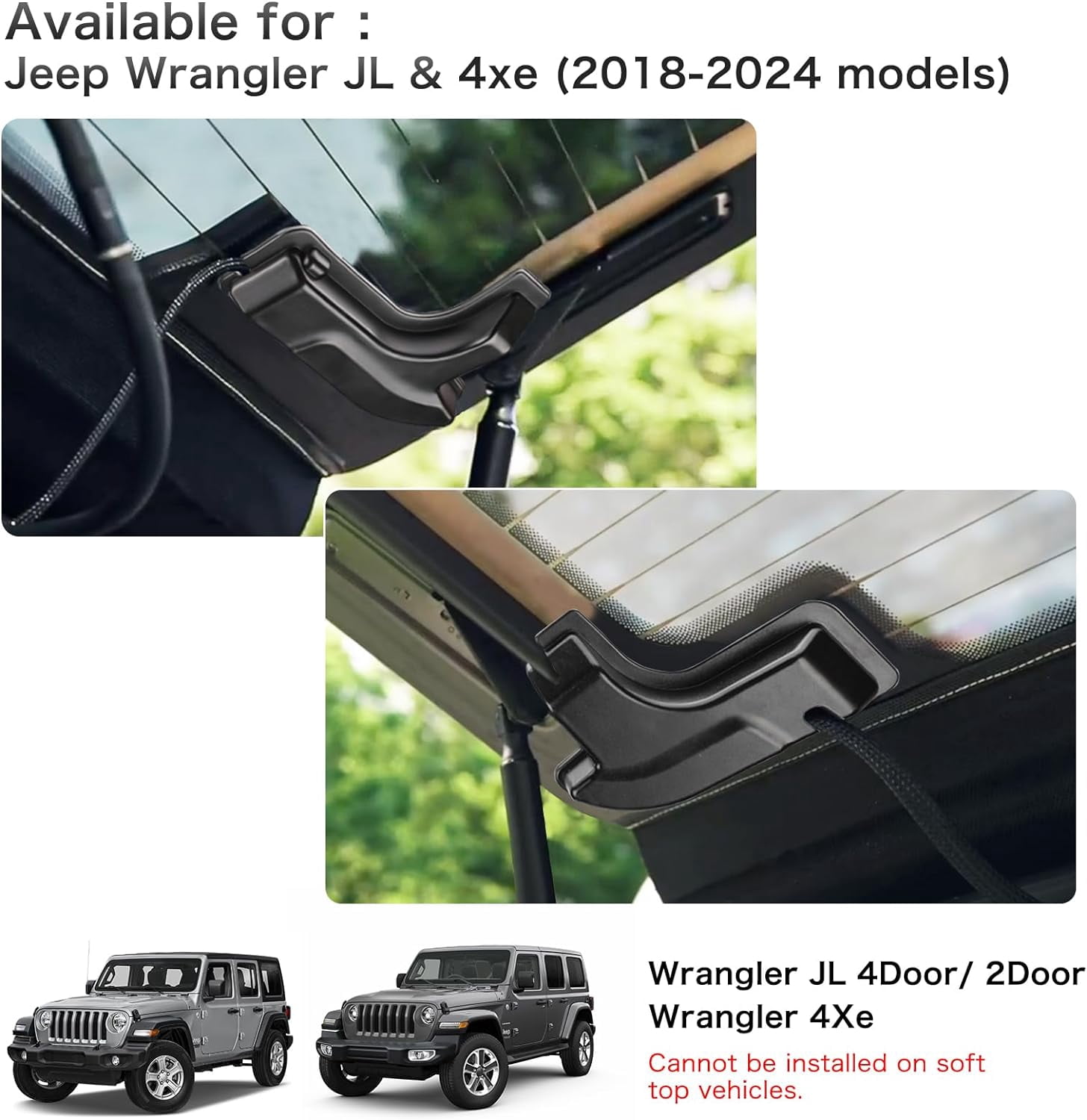 RERPRO Rear Windshield Heating Wire Protector Covers For Ford Bronco 2021-2025 (2/4 Door) - Black ABS Trim - View #3