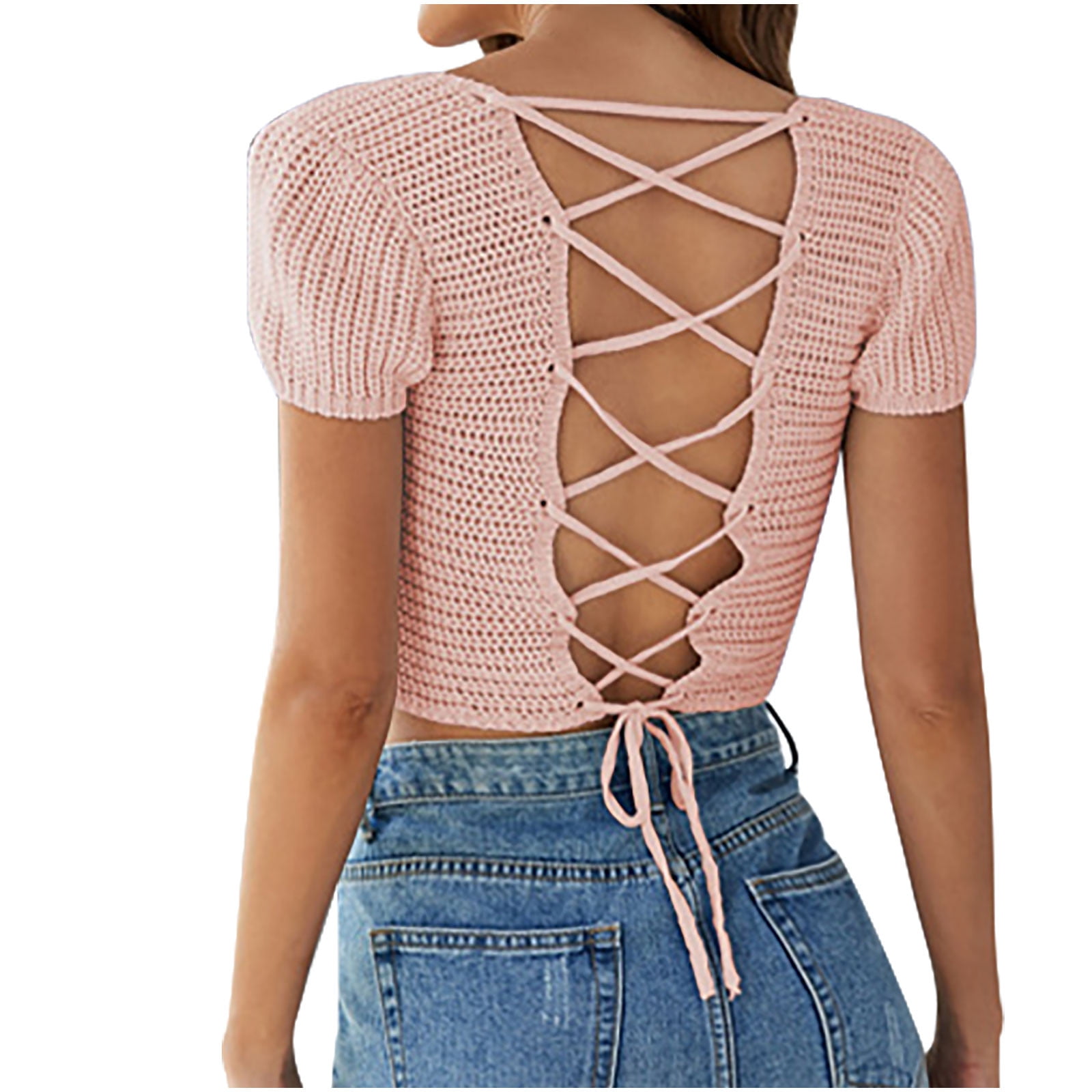 値下げ【新品未使用】Lace Cut-Out Ribbed Pullover Chic Muse Ribbed Knit Cutout Crop Top | Windsor