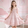 thumbnail image 2 of WUANDIXFA Girl Summer Dresses Toddler Dress Little Girls Summer Cotton Backless Beach Casual Sundress Light Pink,5-6 Years, 2 of 7