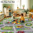 thumbnail image 6 of ORGOWEL Kids Carpet Playmat Area Rug Car Mat Play Rug for Playroom Educational Car Mat Machine Washable Non-Slip Kids Rug for Bedroom, Living Room,78.7"x118",Green, 6 of 11