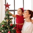 thumbnail image 5 of GoXteam Christmas Tree Toppers, Glitter Red Star Tree Topper Lighted with LED Warm White Lights for Xmas Tree Decorations, Holiday Party Indoor Decor, 5 of 7