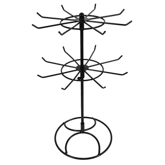 Soimiss Tiered Display Stand Rotating Jewelry Display Rack Black Stainless Steel 1Pack for Night Markets