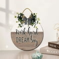 thumbnail image 2 of Eveokoki 11" Work Hard Dream Big Door Sign Plaque,Welcome Wall Hanging Signs Front Door Decor Home Decorative Door Sign Wooden Plaque Hanger for Bedroom Porch Yard Decoration, 2 of 5