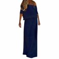 thumbnail image 1 of WTXUE Robes d'Été pour Femmes 2024, Robe d'Été pour Dames Couleur Unie Décontractée Couleur Unie à une Épaule Taille Élastique à Manches Courtes, Robe Bleue Femme, Blue2 2TG, 1 of 5