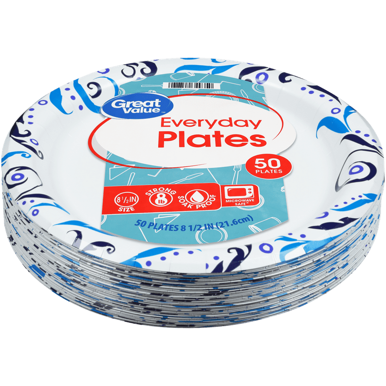 Basics Everyday Paper Plates, 10 Inch, Disposable, 50 Count - Yahoo  Shopping