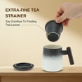 thumbnail image 4 of Unique Bargains Tea Cup with Infuser 13.5oz Ceramic Tea Infuser Mug with Wood Handle and Cup Lid Tea Strainer Cup for Loose Leaf Steeping Black&White, 4 of 7