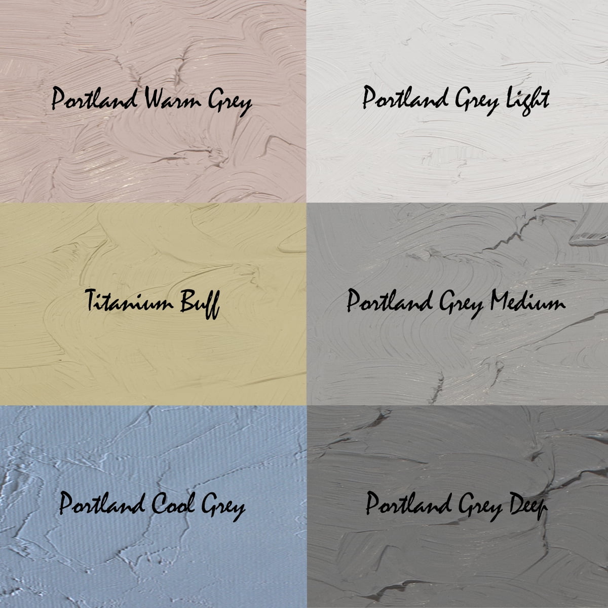 Gamblin Artist Oil Paint Set For Professionals - GREY SET - 37ml Tubes
