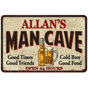 ALLAN'S Man Cave Gift Metal Sign Wall Decor Gift 12x18 112180011253