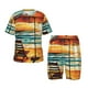 thumbnail image 1 of Balery Beach Umbrella Sunset Conjunto de Pijama Infantil de Manga Corta con Estampado – Ropa de Dormir de Algodón Suave-Large, 1 of 5