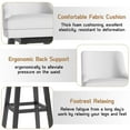 thumbnail image 6 of Solfway Bar Stools Set of 2, 26" H Upholstered Barstools with Backs, Swivel Modern Counter Height Bar Stool Chairs for Kitchen Island, Wood Legs, White Fabric Counter Stools, 6 of 7