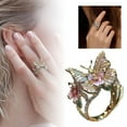 thumbnail image 1 of " Impresionante Deslumbrante Flor Goteo Abierto Anillo de Oro para Mujeres Joyería Elegante ", 1 of 6