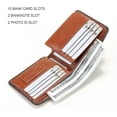 thumbnail image 4 of Cartera de Cuero Trifold para Hombre con Bloqueo RFID y 2 Ventanas para Identificación, 2 Compartimentos para Efectivo, 6-8 Ranuras para Tarjetas, 2-3 Ranuras Interiores, Cartera de Gran Capacidad, 4 of 6