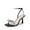 BLACK-PU, variant on Women's Double Bowknots Heels Open Square Toe Ankle Strap Crystal Rhinestone Dress Sandals for Party Wedding