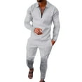 thumbnail image 1 of Innerwin Jogger Sets 2 Pcs Mens Tracksuit Set Sports Two Pieces Casual Sweatshirts+Pant Outfits HCXTZ-2 L, 1 of 2
