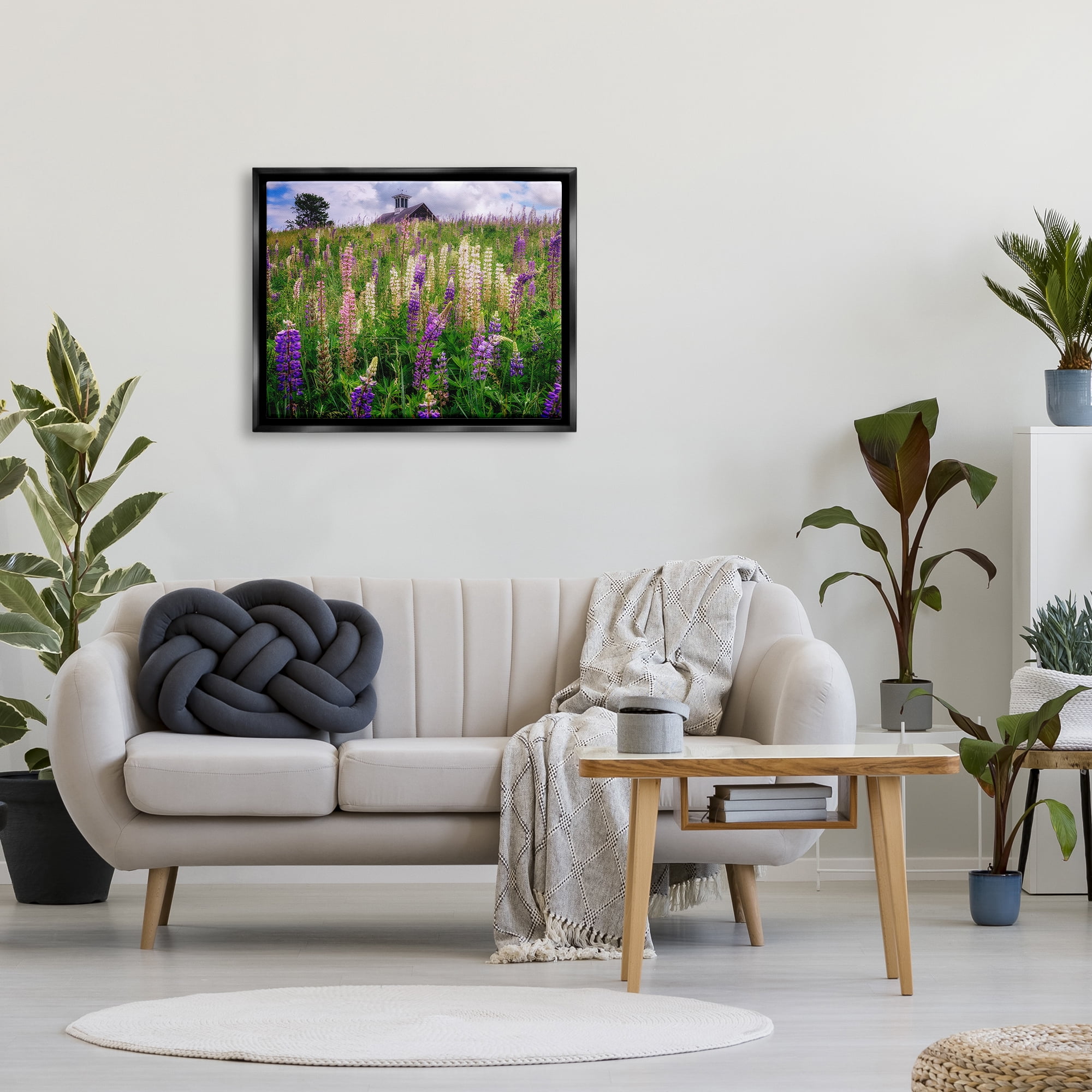 Stupell Wild Lavender Field Grassland Landscape Photography Black Floater Framed Art Print Wall Art