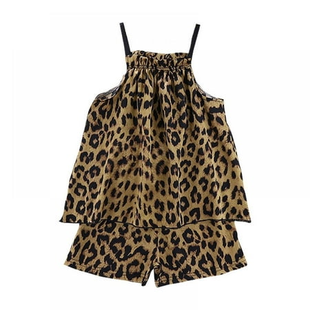 

Summer Newborn Toddler Kids Baby Girls sleeveless Sling Suspender Tops+Shorts Pajamas Sleepwear Outfits