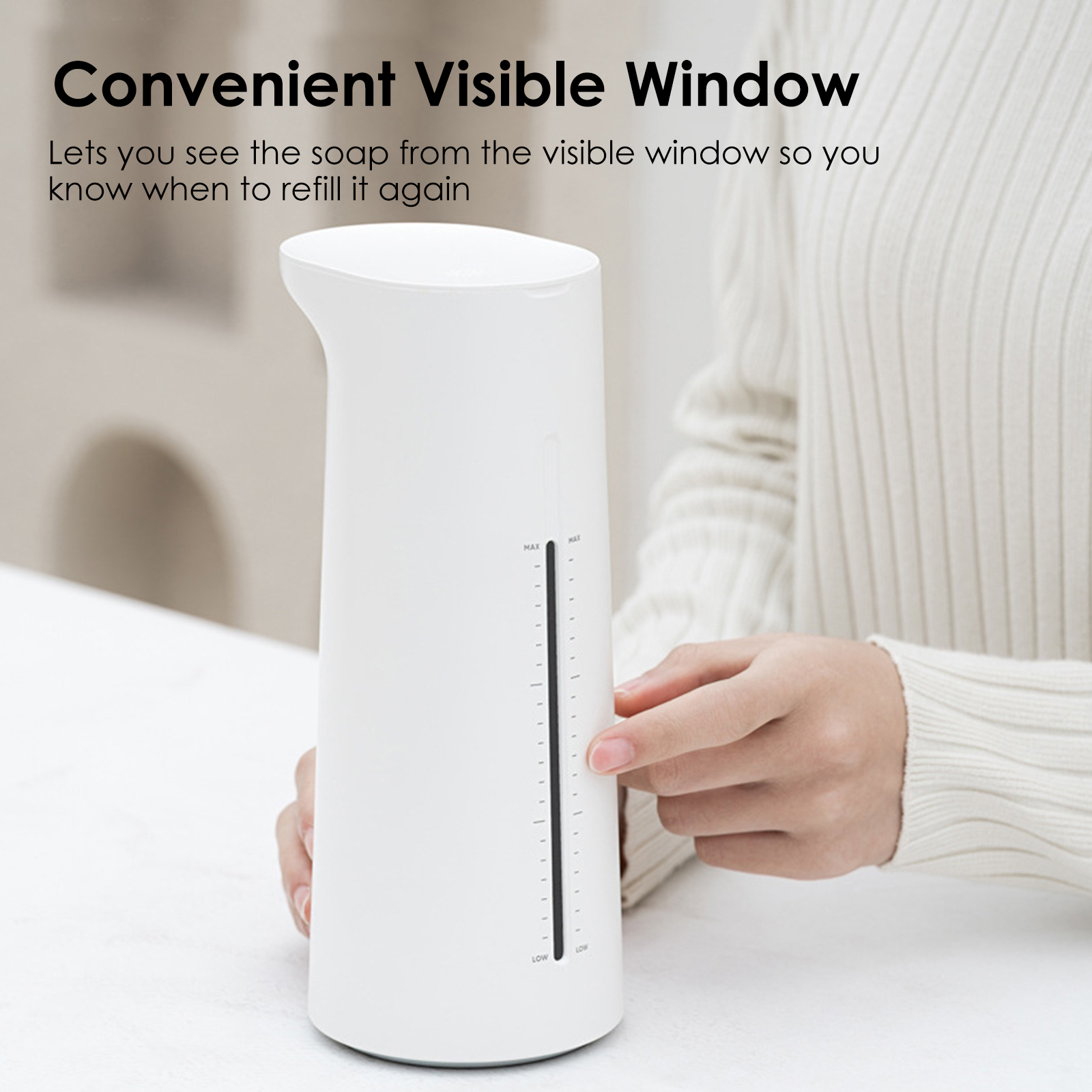 Distributeur Automatique De Savon Sans Contact 400 Ml - Trois Modes (mousse, Gel, Spray), Boîte à Parfum Intégrée, Recharge USB-C