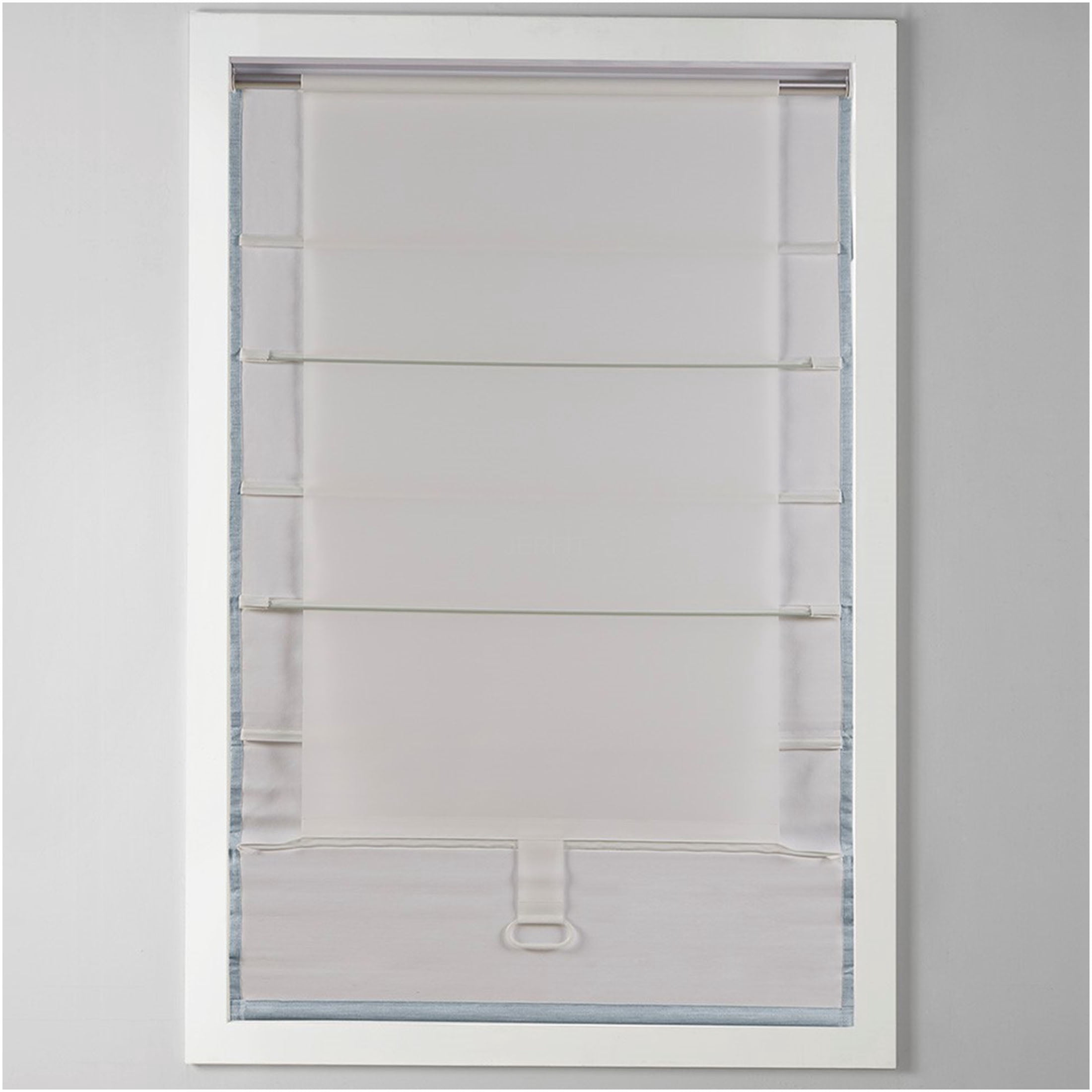JERFIT Blue Basketweave Cordless Roman Shade for Windows, Thermal Insulated Room Darkening Window Blinds, Polyester Fabric, 29"W x 64"L, Inside or Outside Mount, OEKO-TEX Certified
