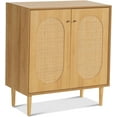 thumbnail image 7 of Rattan Storage Cabinets with Shelves, Narrow Cabinet with Storage, Sideboard Cabinet with Doors, Rattan Cabinets for Kitchen Dining Room Living Room, Natural Oak, 7 of 7
